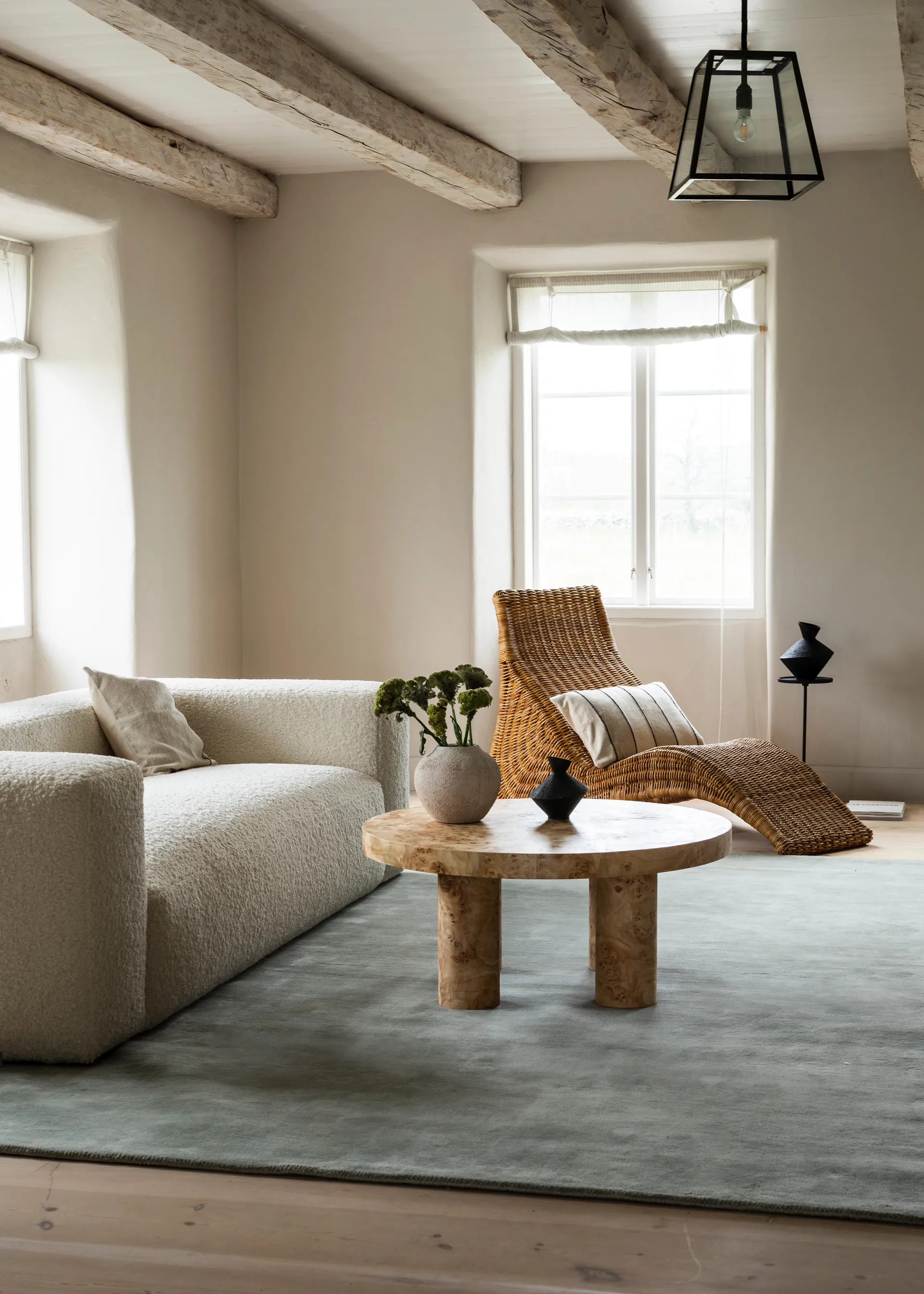 Classic solid wool carpet 300x400 cm, Sage, 300x400 cm Layered