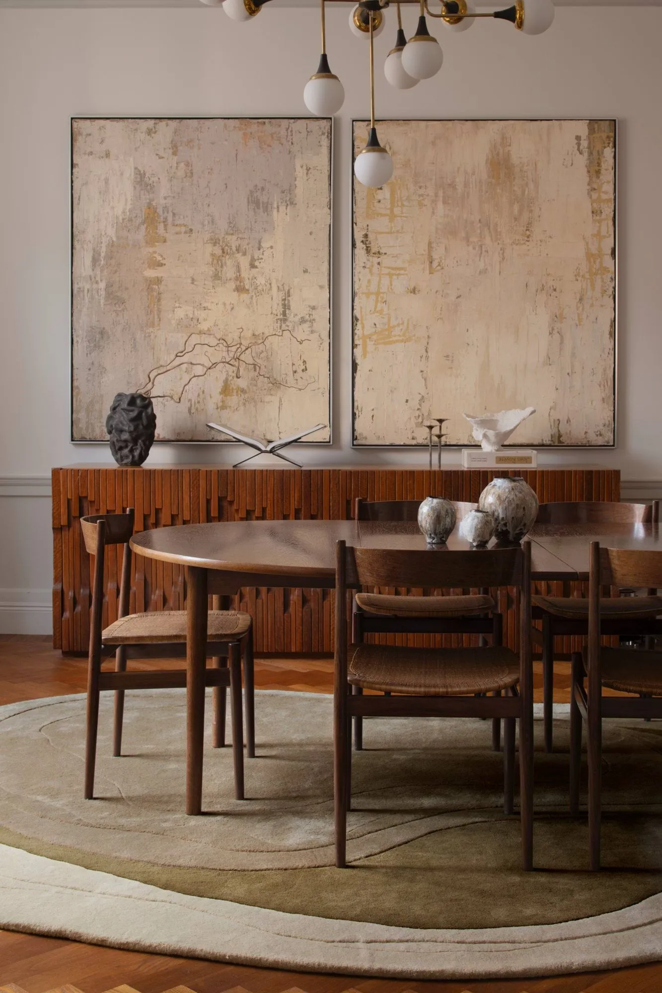 Erik Bratsberg Lozza wool rug, Olive, 300x400 cm Layered