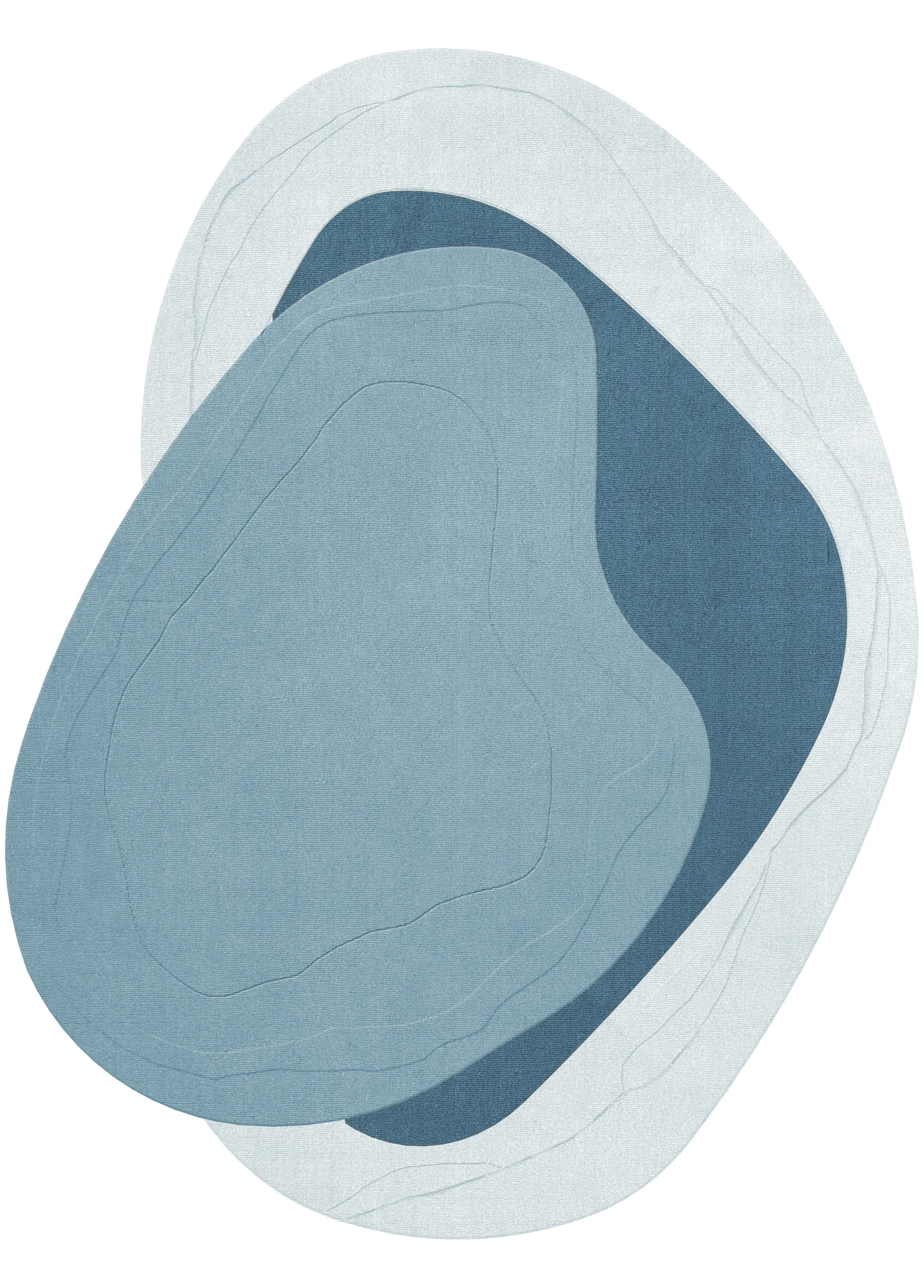 Erik Bratsberg Lozza wool rug, Teal, 210x270 cm Layered