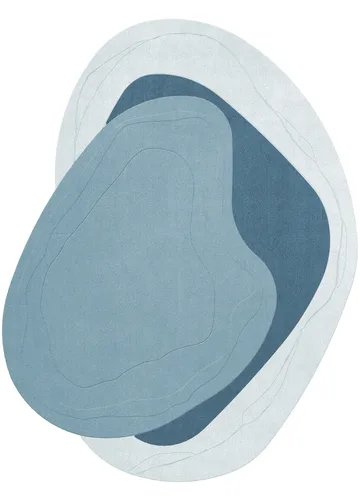 Erik Bratsberg Lozza wool rug - Teal, 210x270 cm - Layered