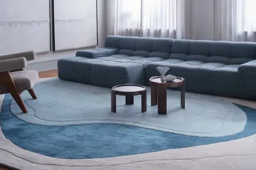 Erik Bratsberg Lozza wool rug - Teal, 210x270 cm - Layered