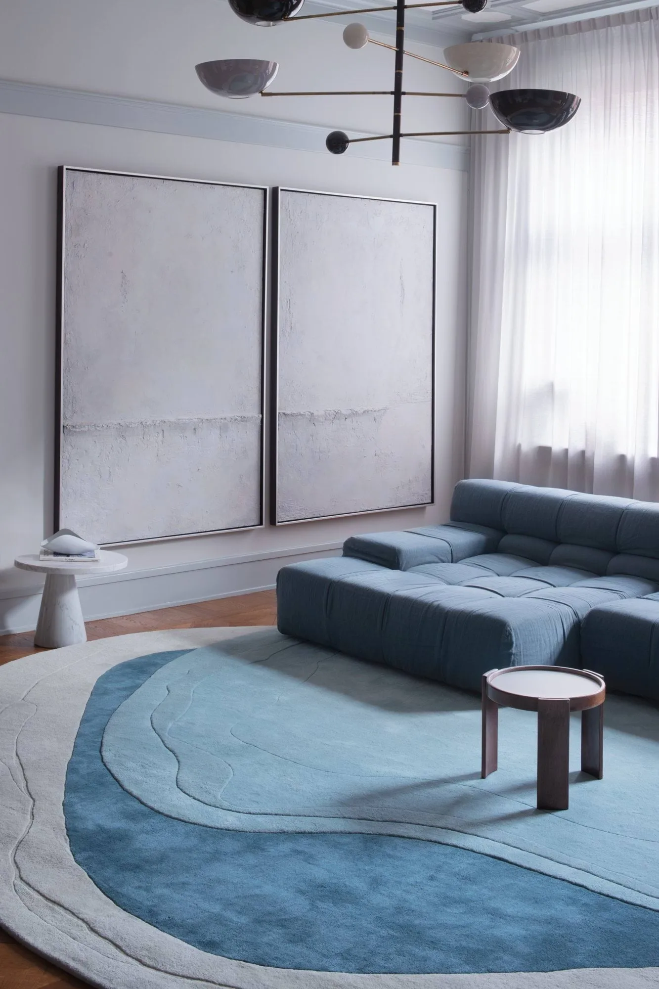 Erik Bratsberg Lozza wool rug, Teal, 230x300 cm Layered