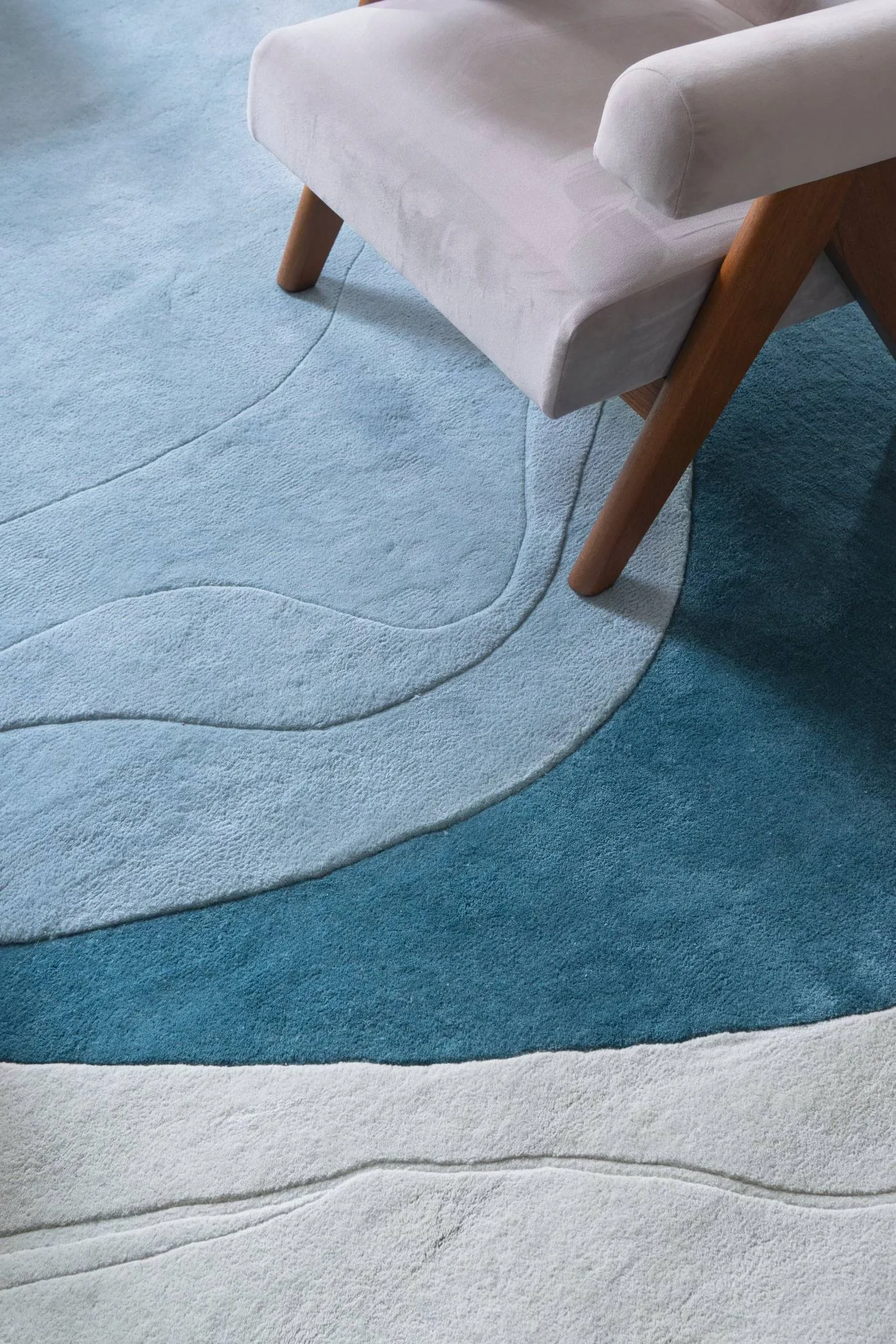 Erik Bratsberg Lozza wool rug, Teal, 300x400 cm Layered
