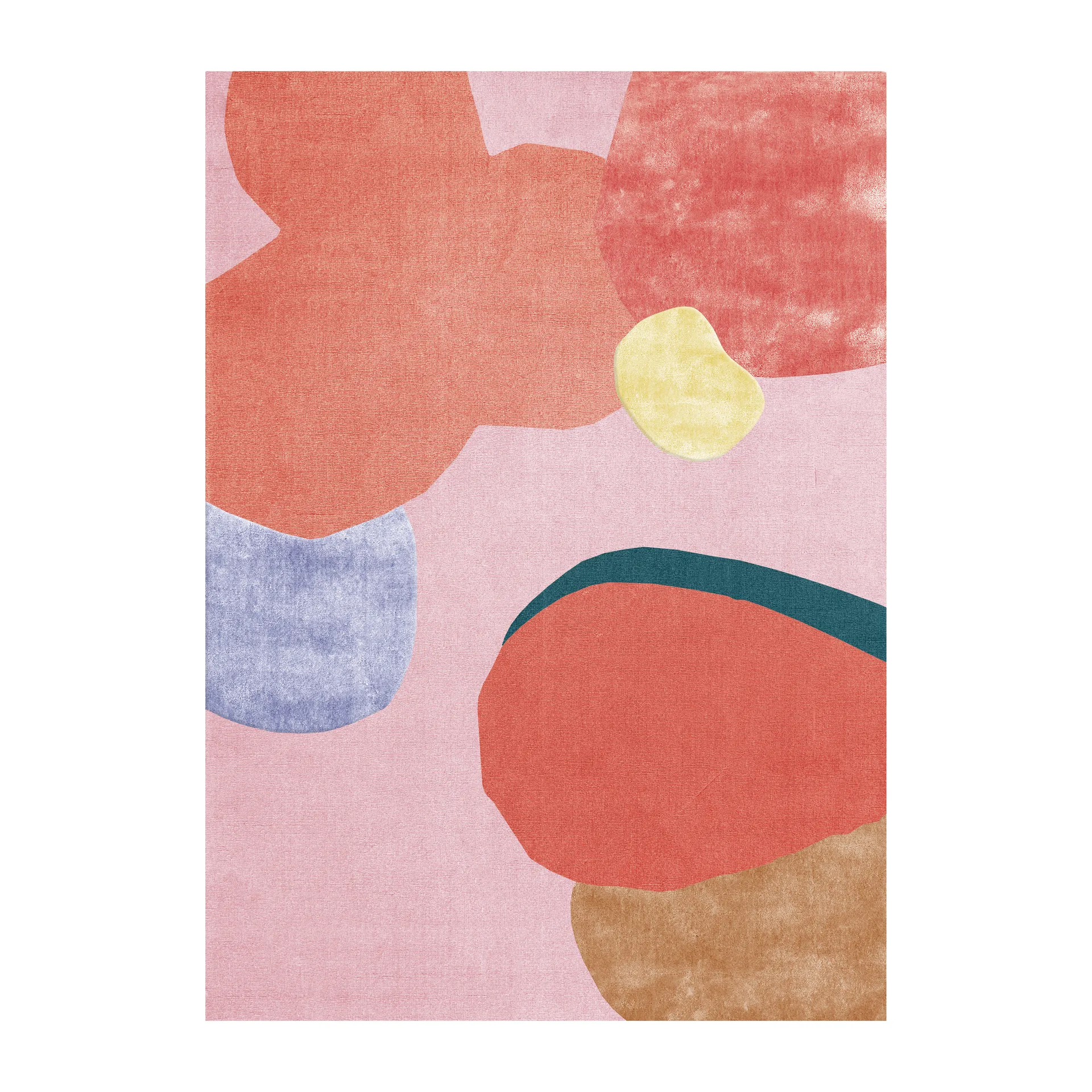 Flower Field wool carpet 160x230 cm, Pink Layered