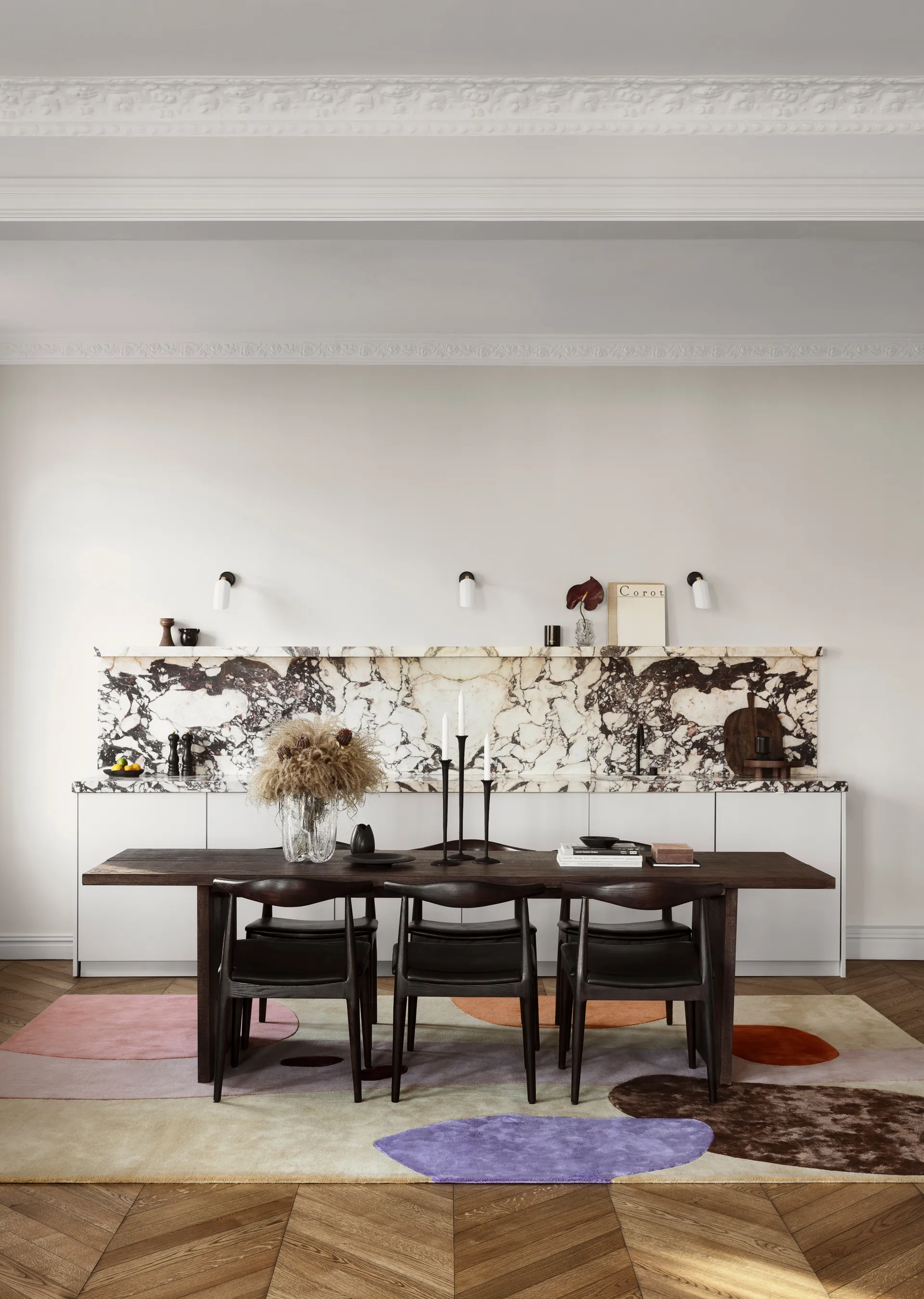 Magical Garden wool rug, 140x200 cm Layered