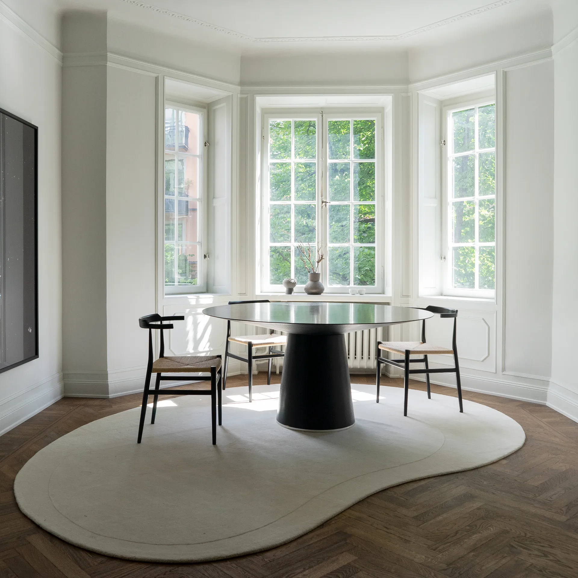 Residue wool carpet 180x270 cm, Bone White Layered