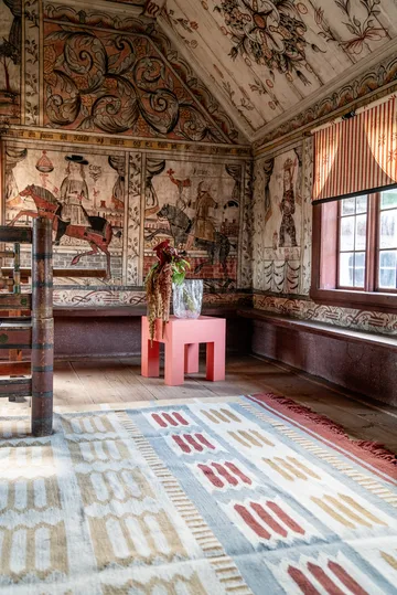 Röllakan Hilma wool carpet - Meadow, 140x200 cm - Layered