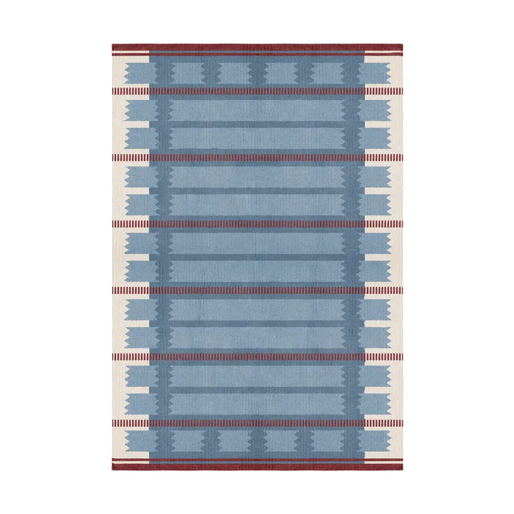 Röllakan Iris wool carpet - Petrol, 250x350 cm - Layered