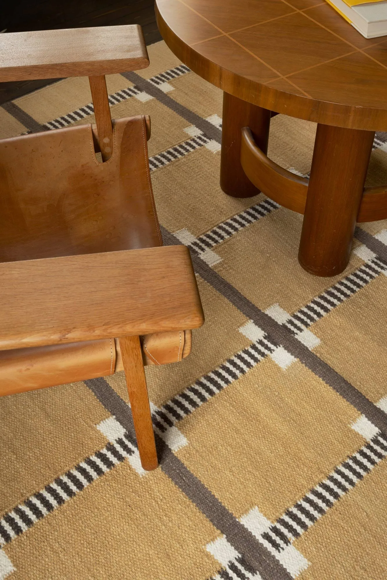 Röllakan Ruth wool rug, Harvest yellow, 140x200 cm Layered