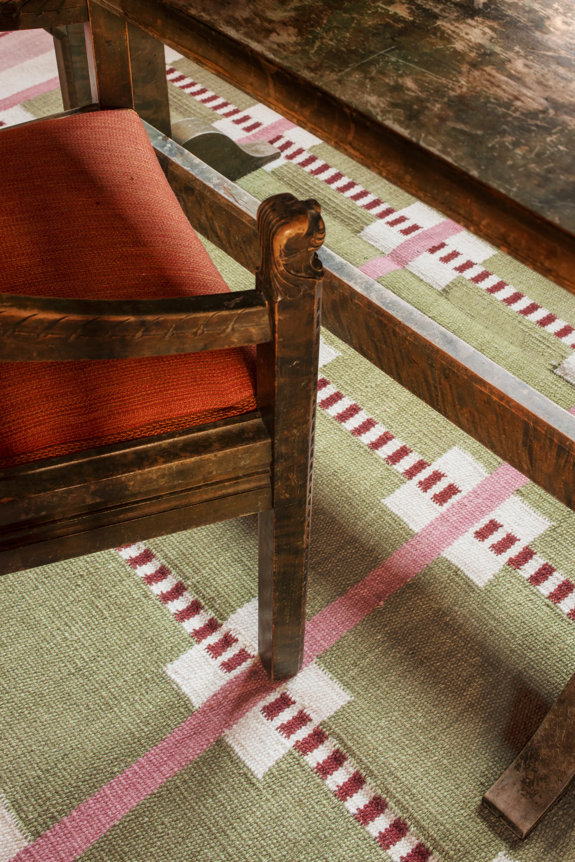 Röllakan Ruth wool rug, Spring grass, 140x200 cm Layered