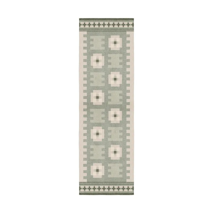 Röllakan Selma wool rug - Sage, 80x300 cm - Layered
