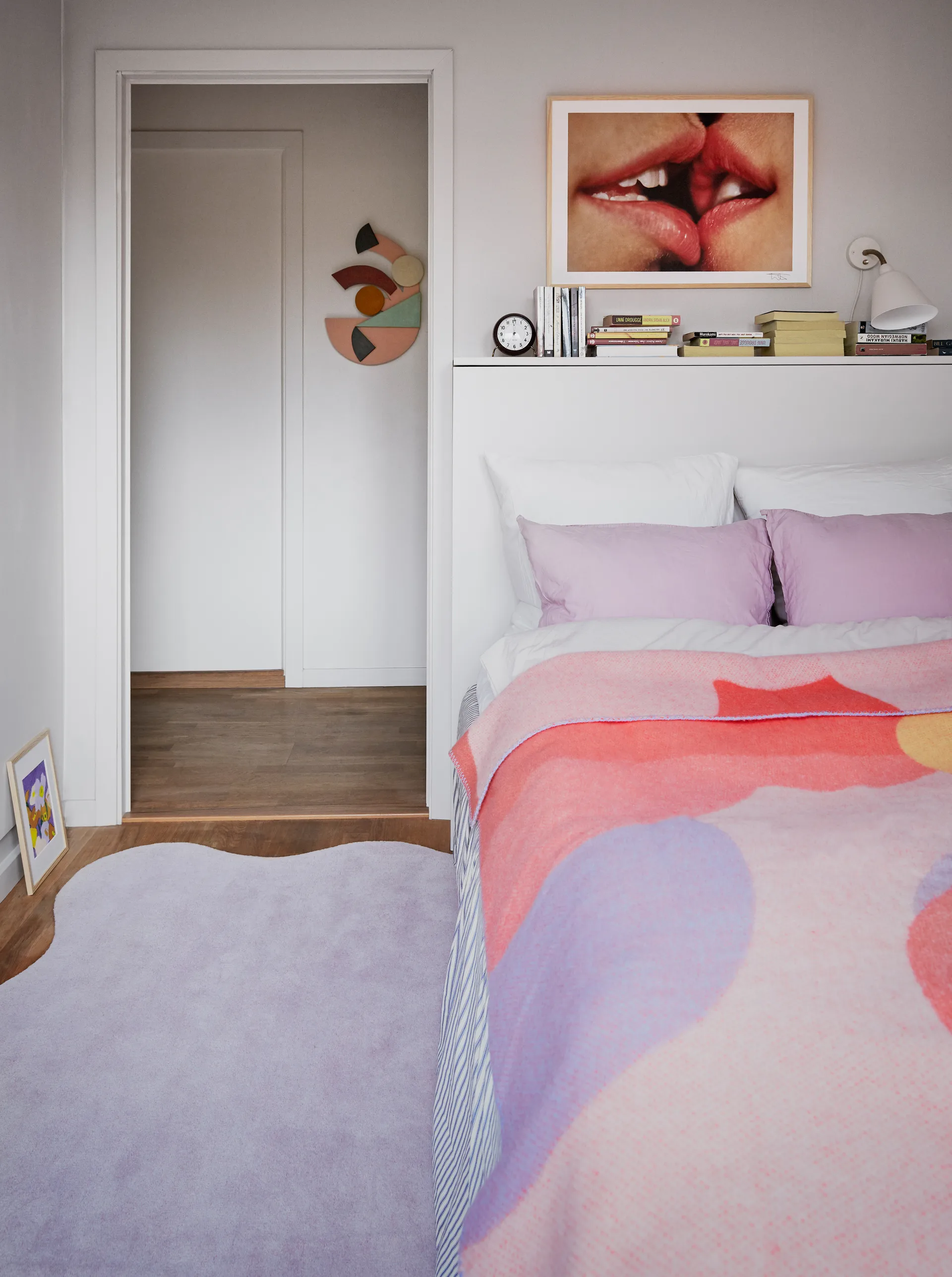 Scallop wool carpet 160x230 cm, Pink lavender Layered