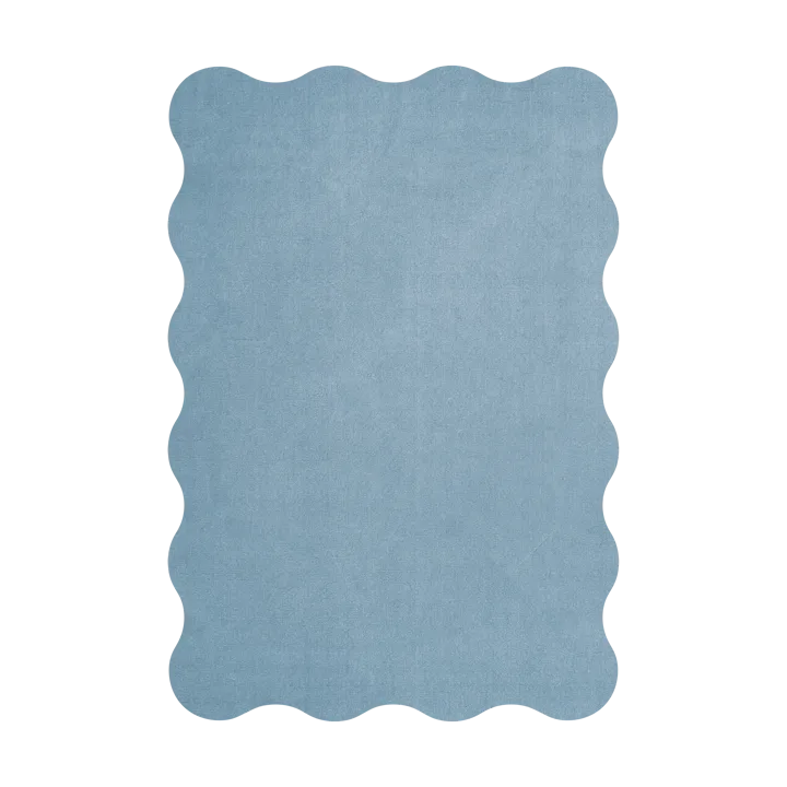 Scallop wool carpet 180x270 cm - Soft blue - Layered