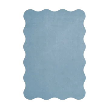 Scallop wool carpet 200x300 cm - Soft blue - Layered