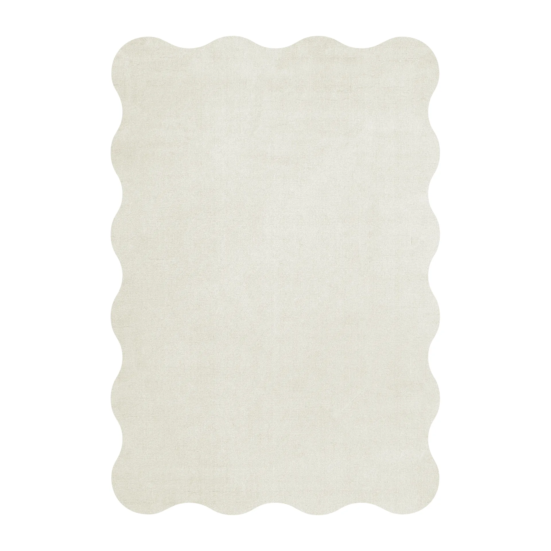 Scallop wool carpet 250x350 cm, Bone white Layered