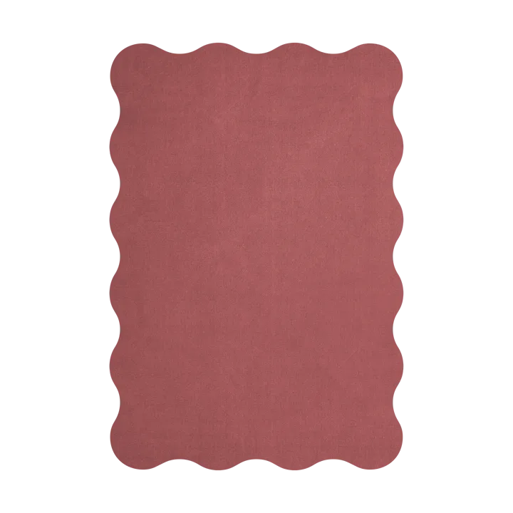 Scallop wool carpet 250x350 cm - Rosewood red - Layered
