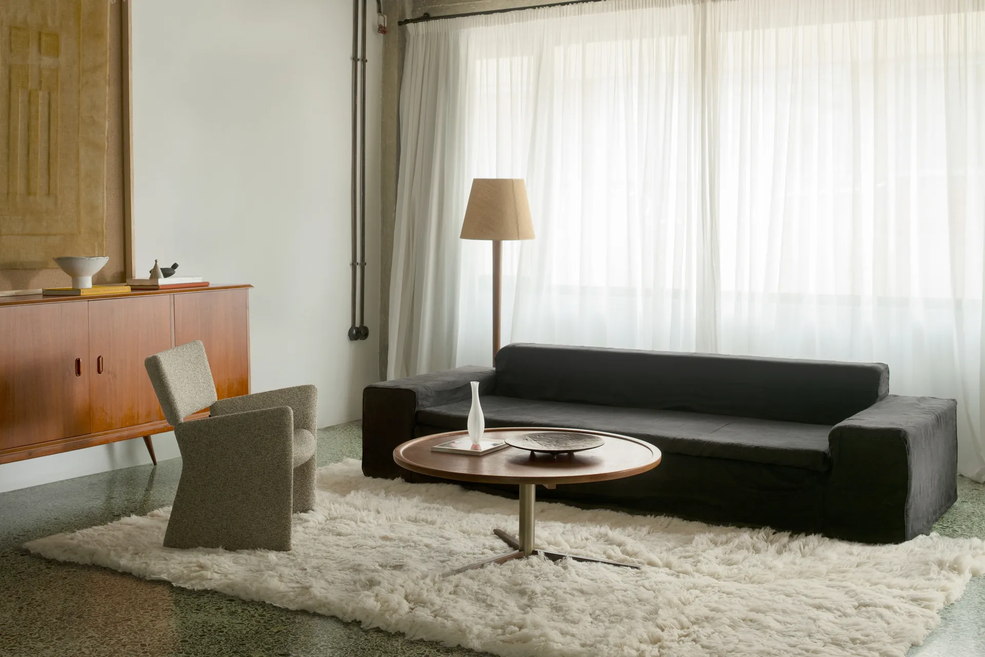 Shaggy rug 180x270 cm, Off White Layered