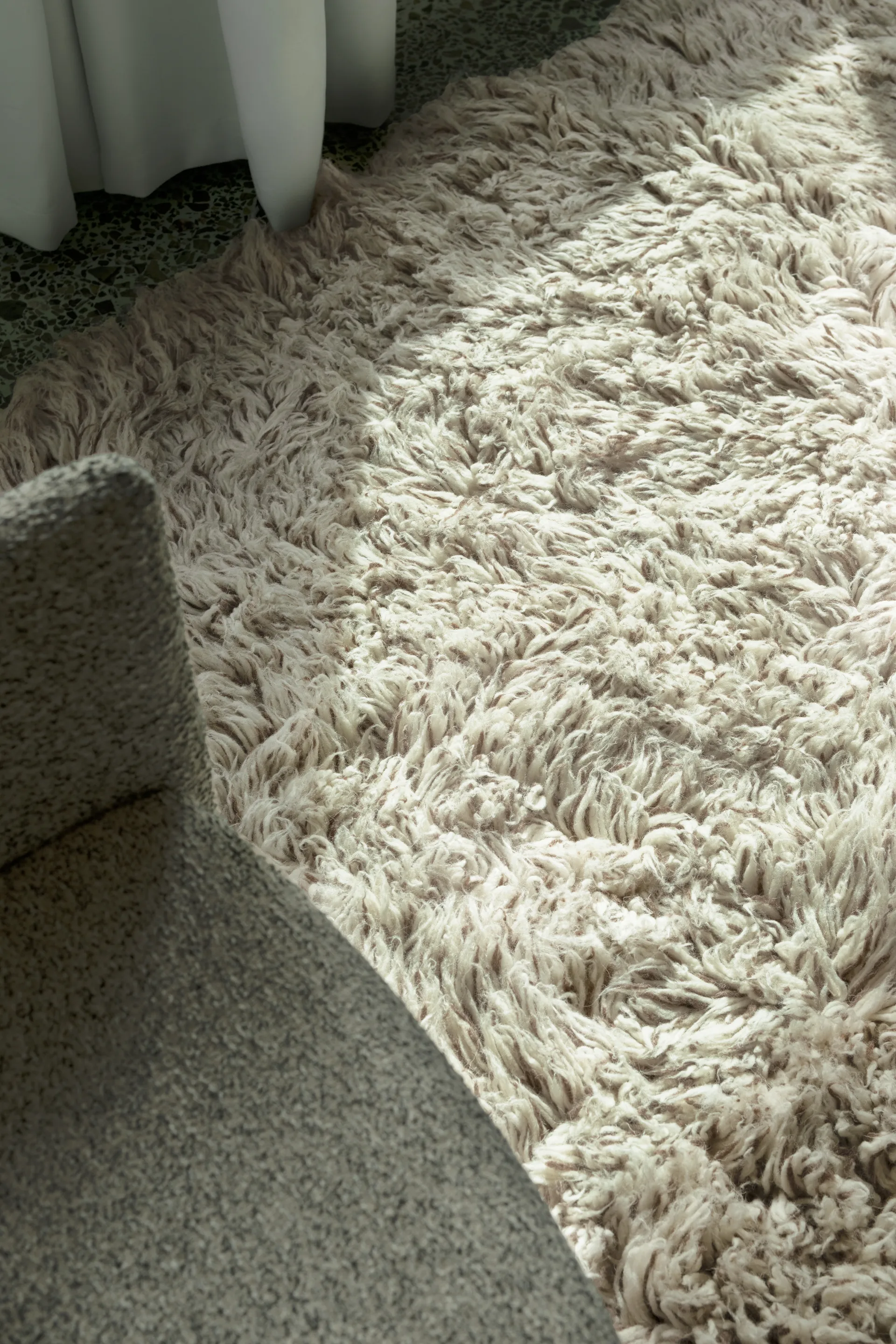 Shaggy rug 200x300 cm, Bone White Layered