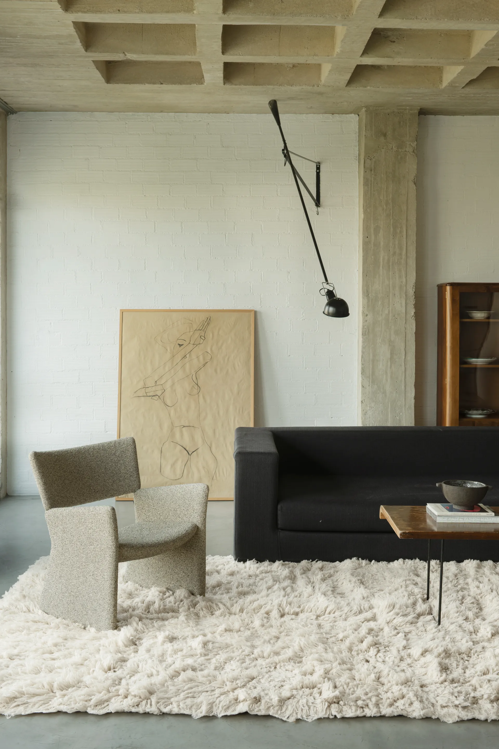 Shaggy rug 200x300 cm, Bone White Layered