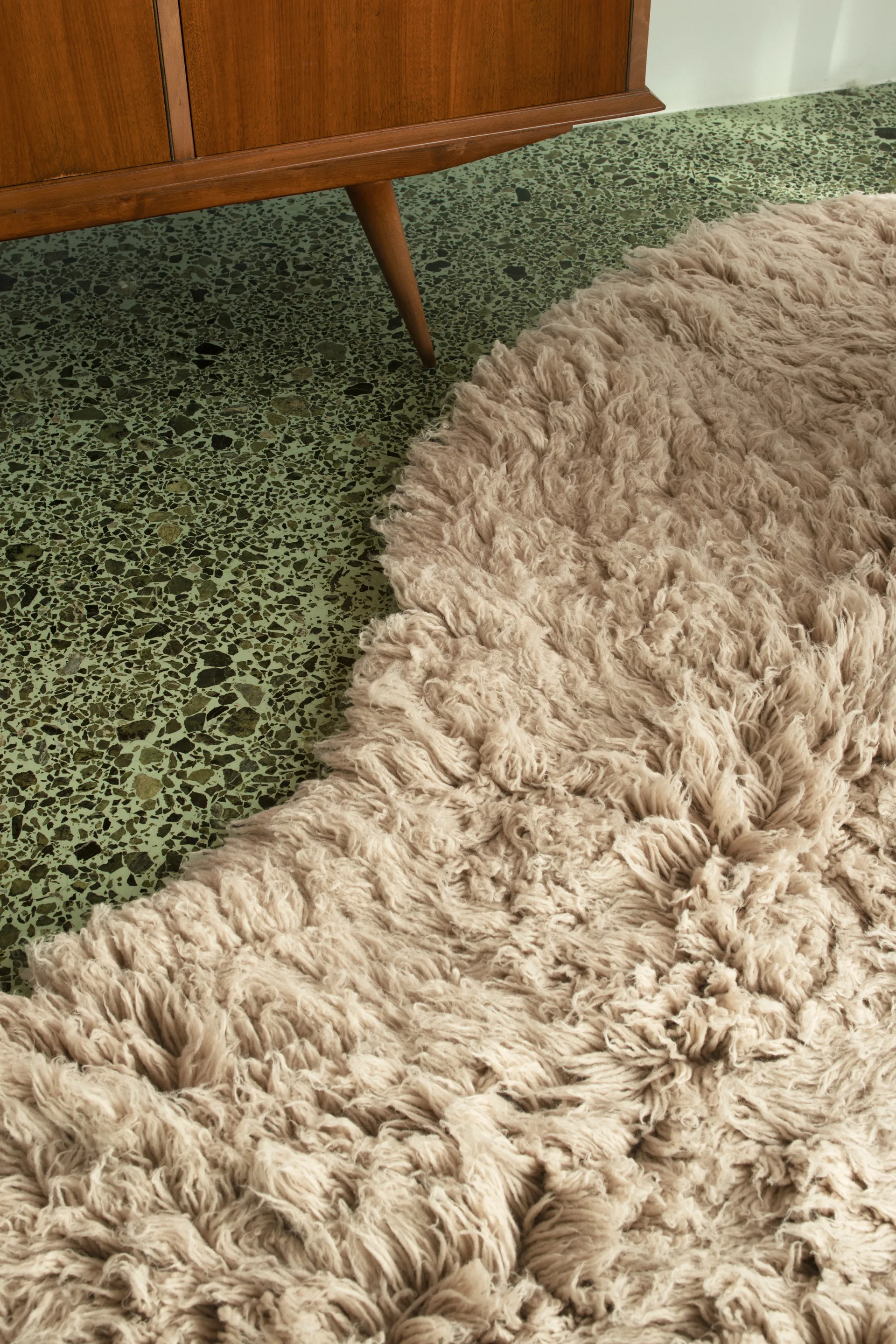Shaggy rug 200x300 cm, Oatmeal Layered