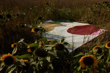 Sleeping Flower wool carpet - 180x270 cm - Layered