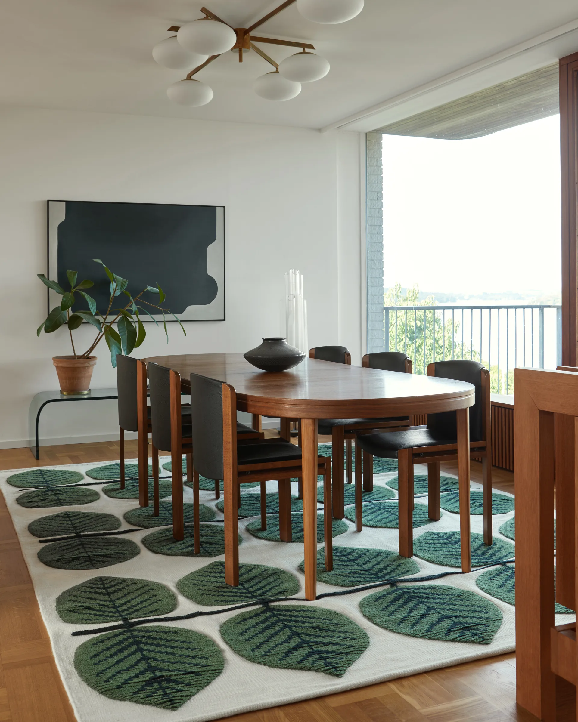 Stig Lindberg Berså wool carpet, Birch Green. 300x400 cm Layered