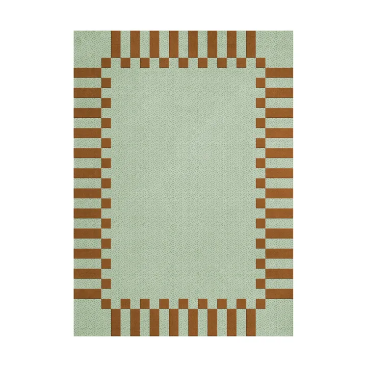 Teklan frame wool rug - Pistachio camel, 180x270 cm - Layered