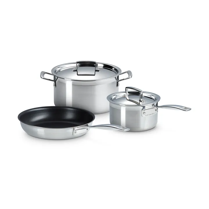 Le Creuset pot and frying pan set - Stainless steel, 3 pieces - Le Creuset