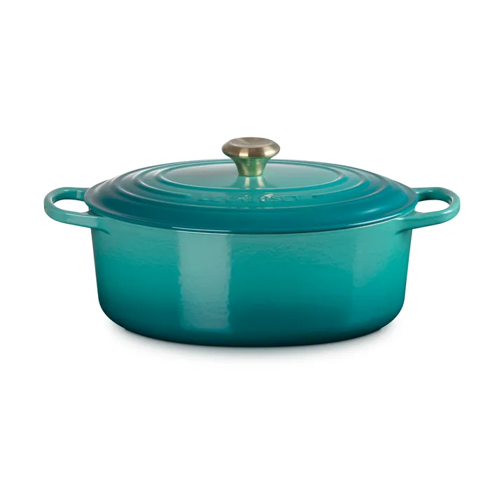 Le Creuset Signature oval casserole 6.3 l - Bleu Riviera - Le Creuset