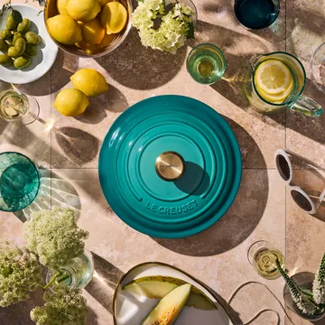 Le Creuset Signature round casserole 4.2 l - Bleu Riviera - Le Creuset