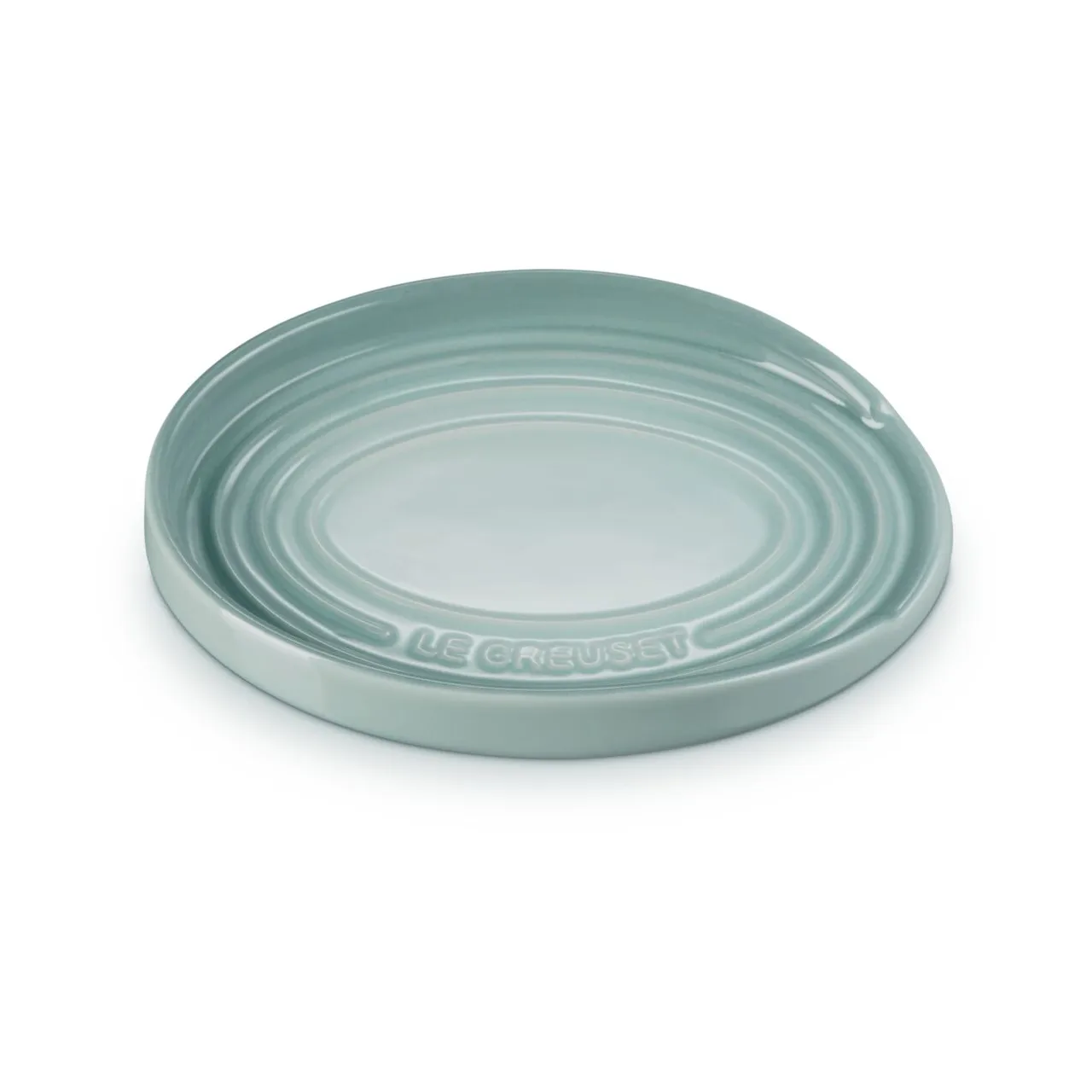 Oval holder for serving spoon, Sea Salt Le Creuset