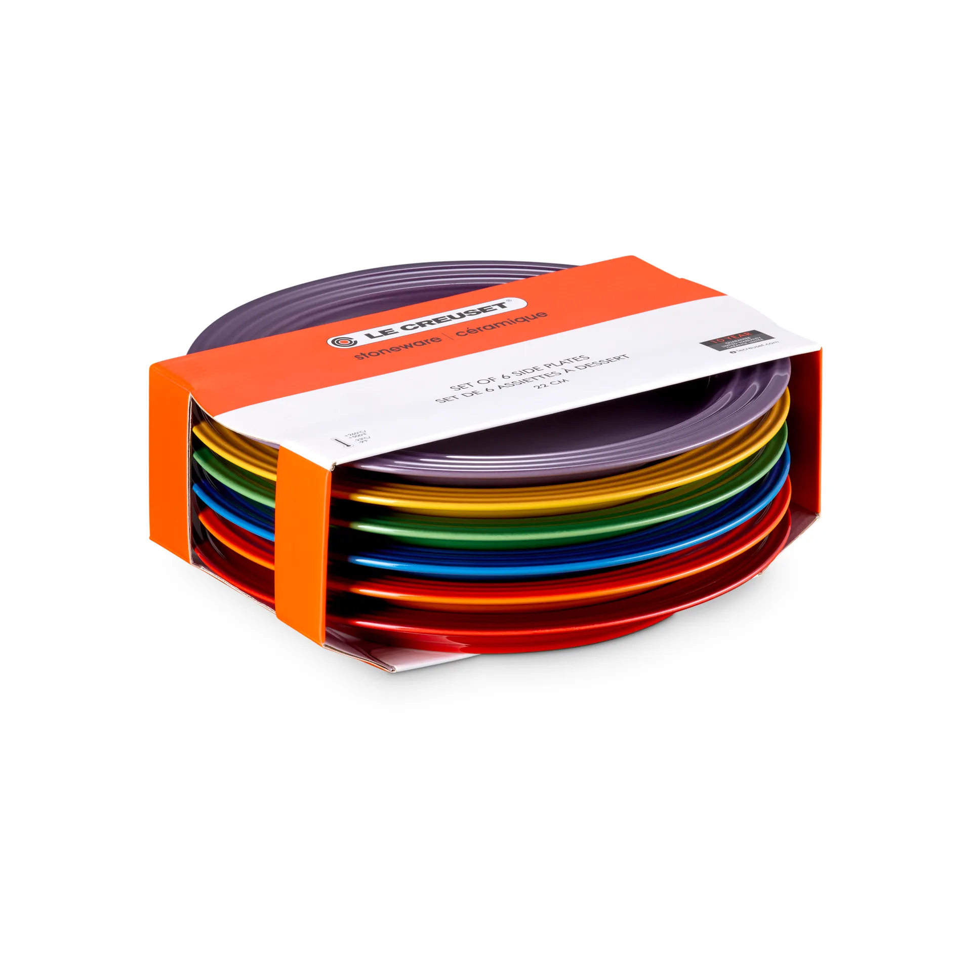 Signature stoneware breakfast plate 6-piece set, Rainbow Le Creuset