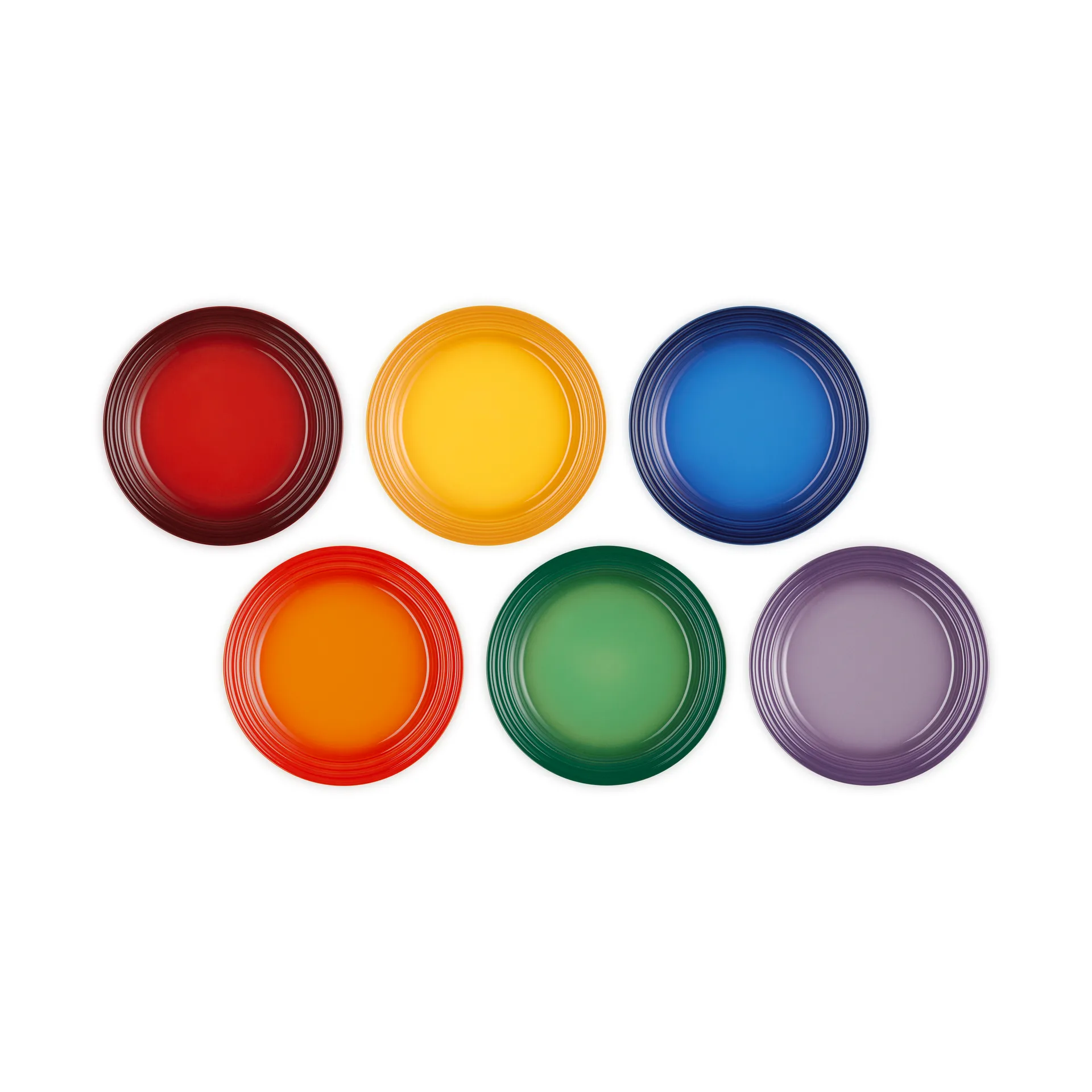 Signature stoneware breakfast plate 6-piece set, Rainbow Le Creuset