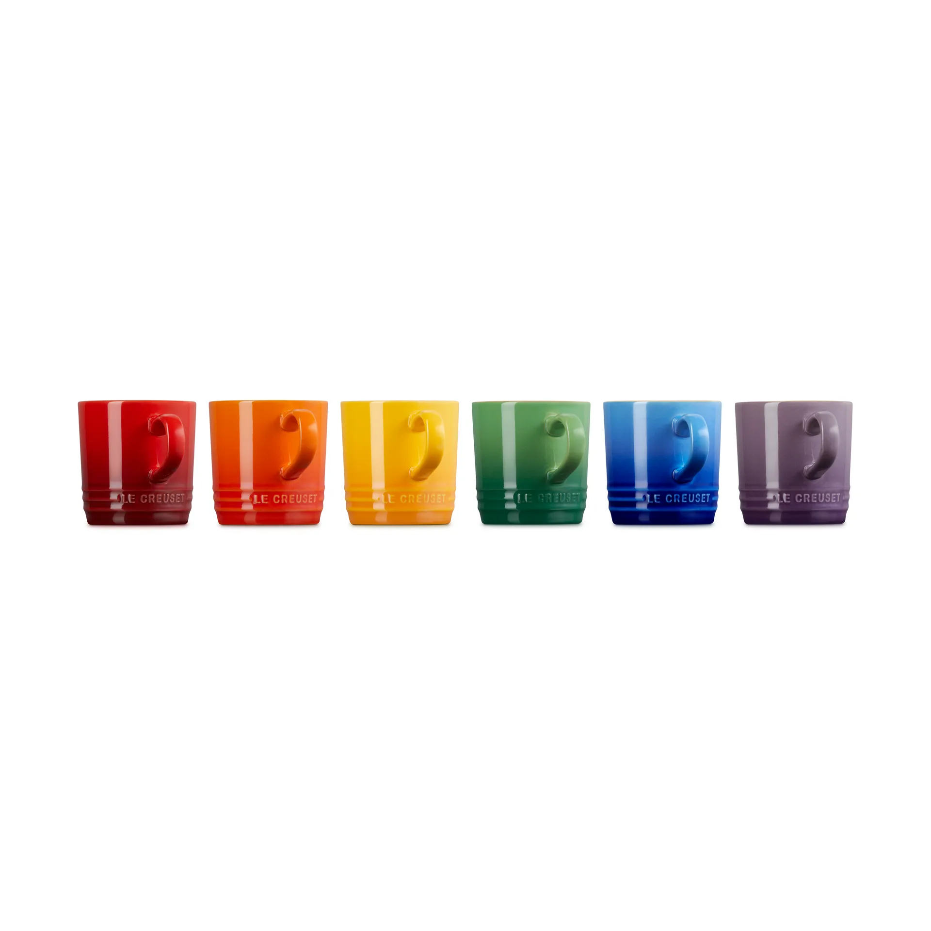 Signature stoneware coffee mug 6-piece, Rainbow Le Creuset