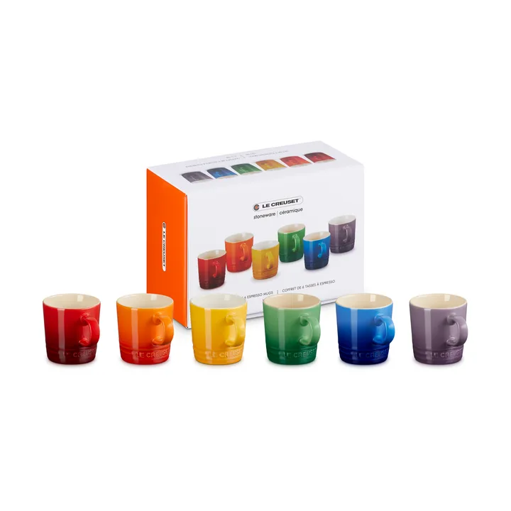 Signature stoneware espresso mug 6-piece - Rainbow - Le Creuset