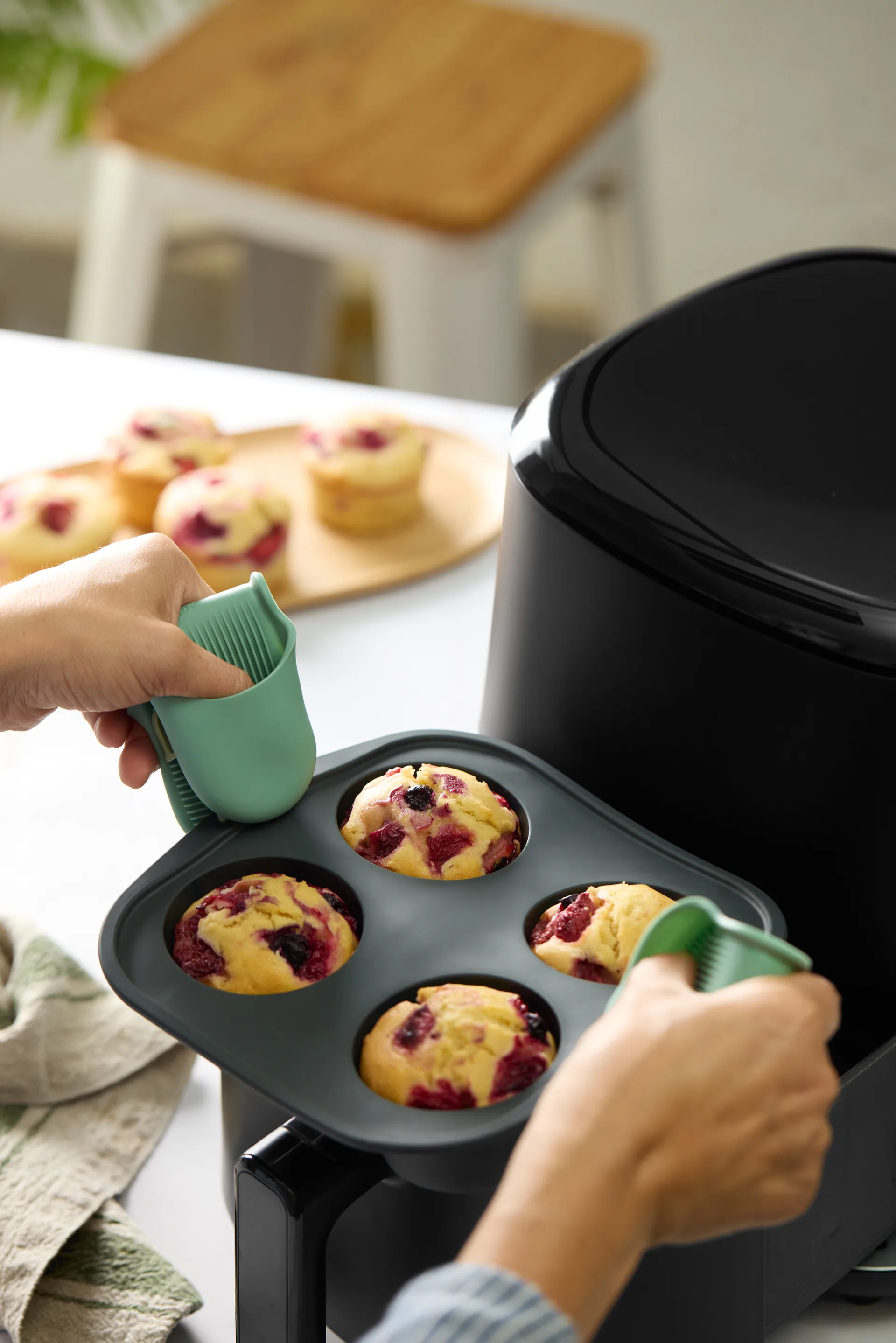 Lékué Air Fryer Muffin Mold 4 pcs, Grey Lékué