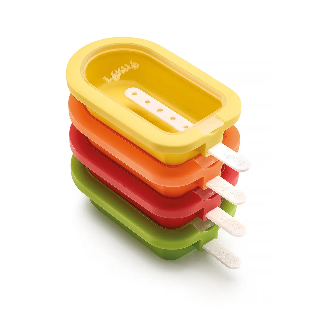 Lékué big ice cream moulds stackable 4 pieces, Mixed Lékué