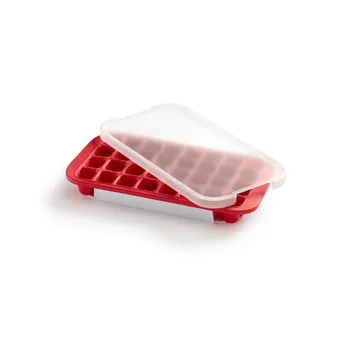 Lékué ice cube mold silicone with lid - Red - Lékué