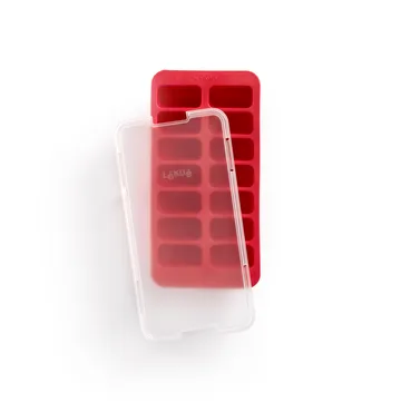 Lékué rectangular ice cube tray with lid - Red - Lékué