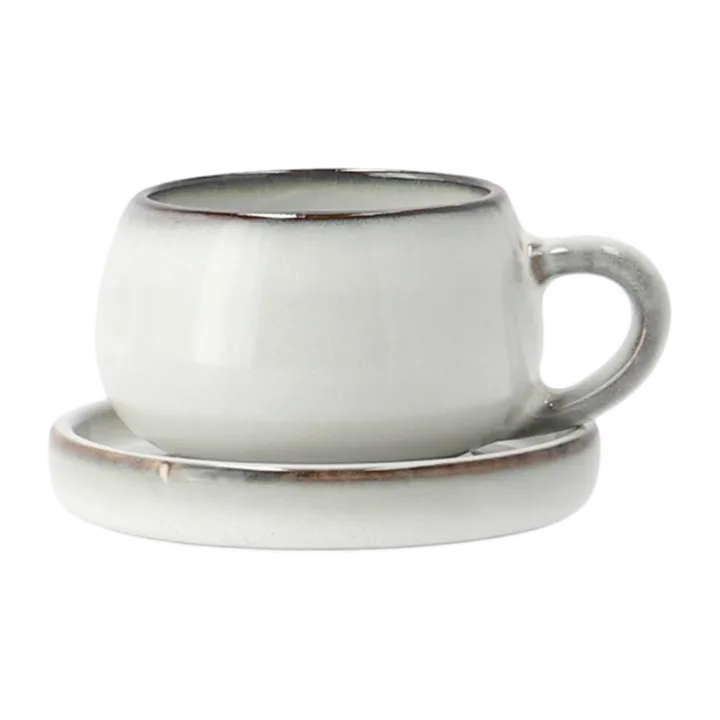 Amera espressocup with saucer - white sands - Lene Bjerre