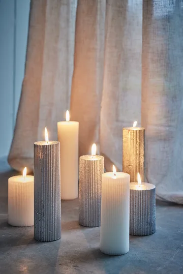 Lissa candle Ø6x20 cm - Silver - Lene Bjerre