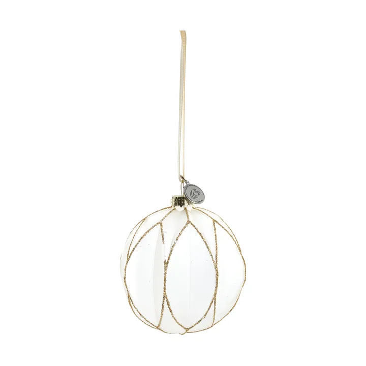Navina Christmas bauble Ø8 cm - White-Light gold - Lene Bjerre