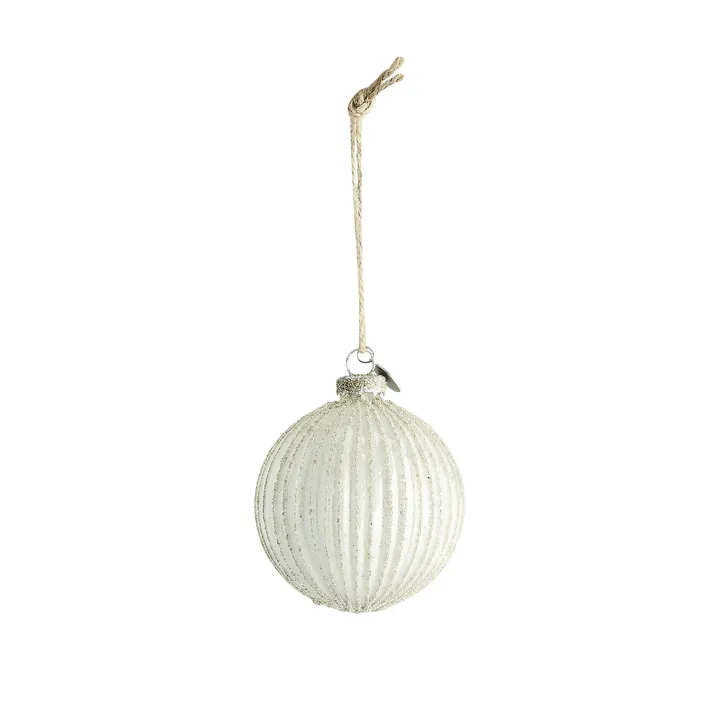 Norille Christmas bauble Ø8 cm - Antique white-silver - Lene Bjerre