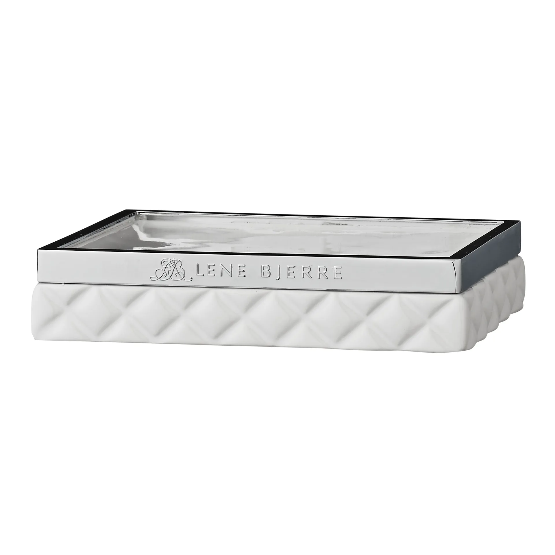 Portia soap dish, white-silver Lene Bjerre