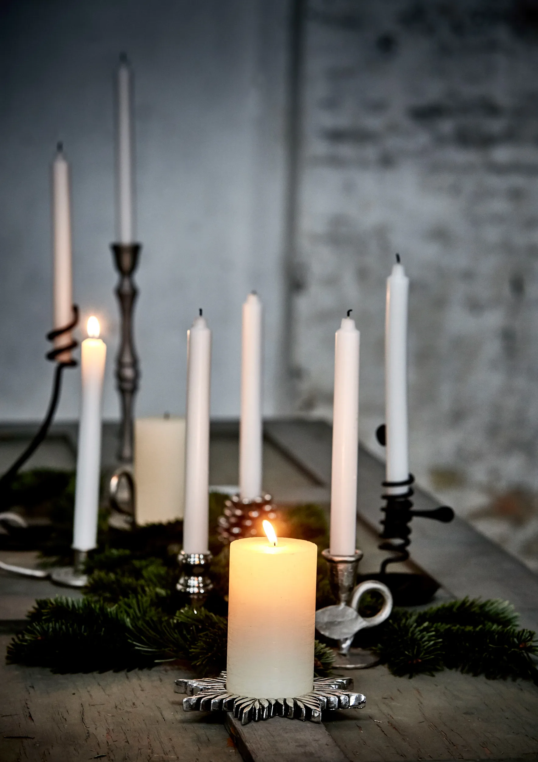 Serafina candle sticks 8 cm, antique silver Lene Bjerre