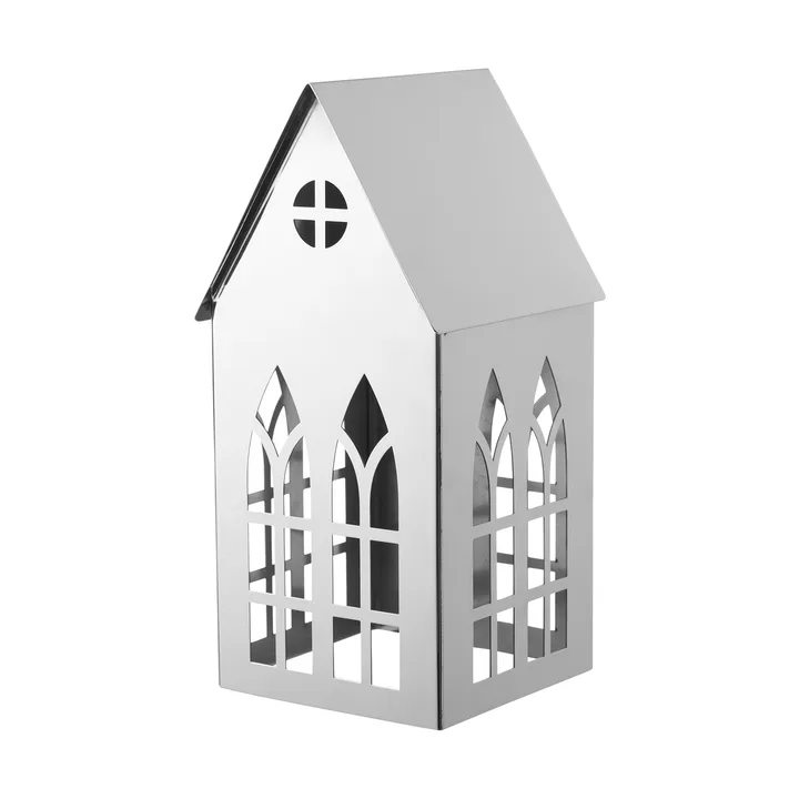 Sigrine house tealight holder - Silver-coloured, 11.5x11xH23 cm - Lene Bjerre