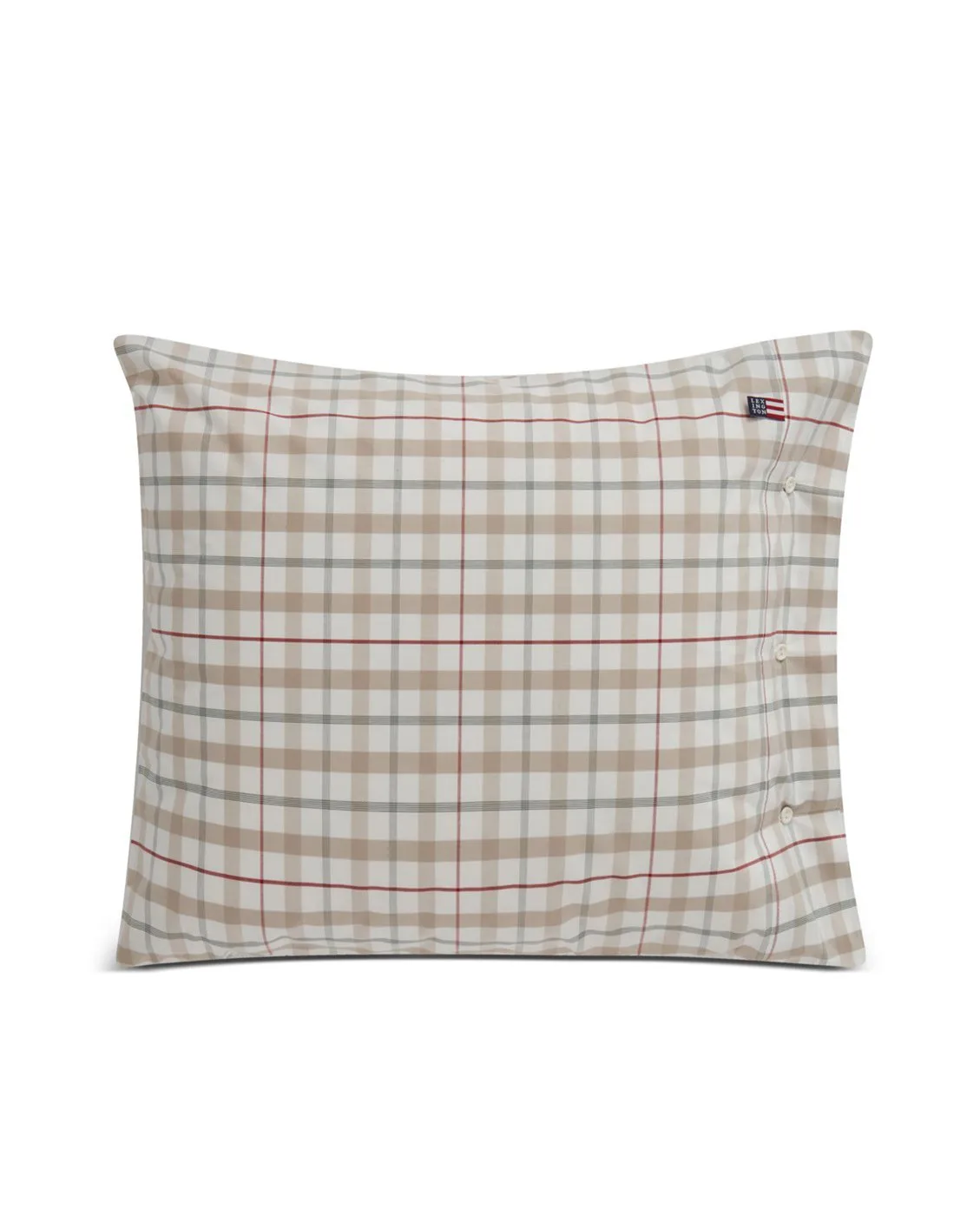 Checked cotton pillowcase Poplin 50x60 cm, White Lexington