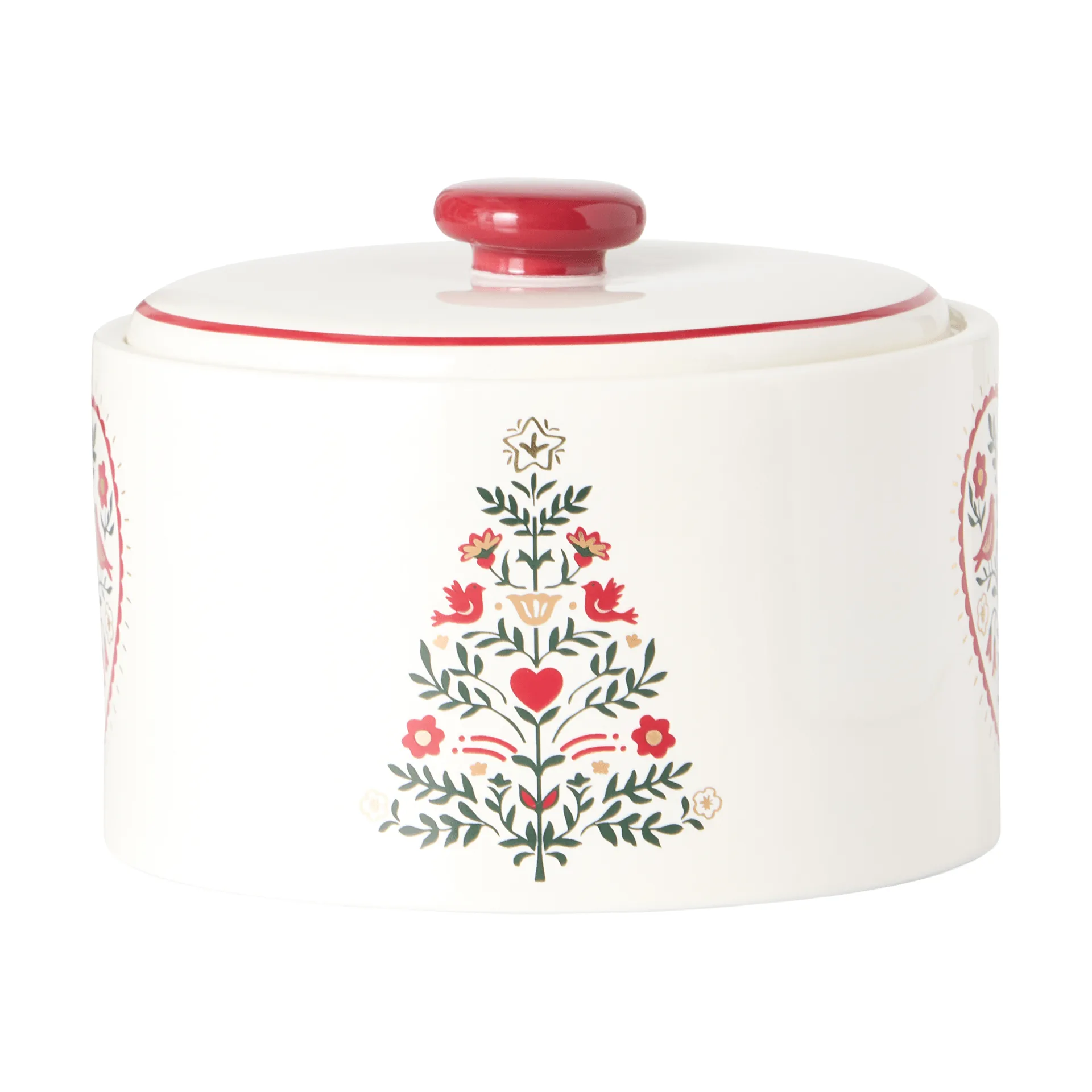 Christmas Tree biscuit tin, Multi, 13.5x10 cm Lexington