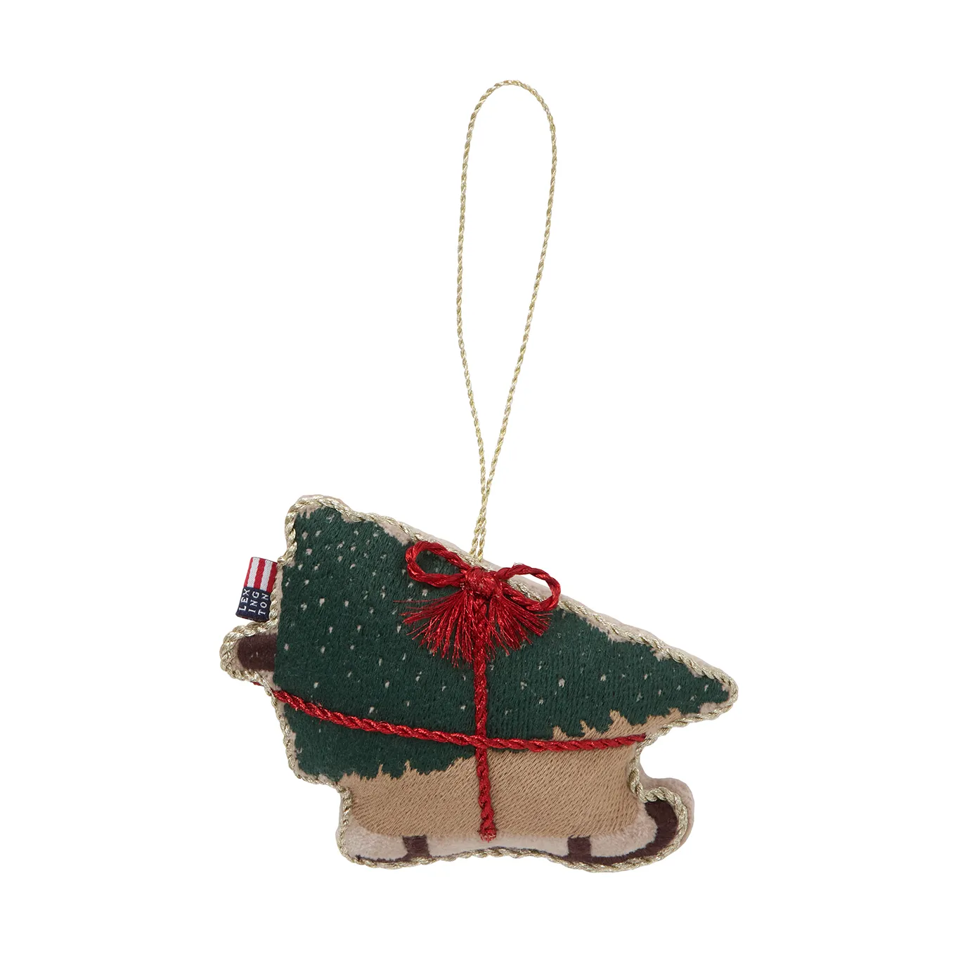 Dog sleigh organic cotton Christmas hanging, Multi Lexington