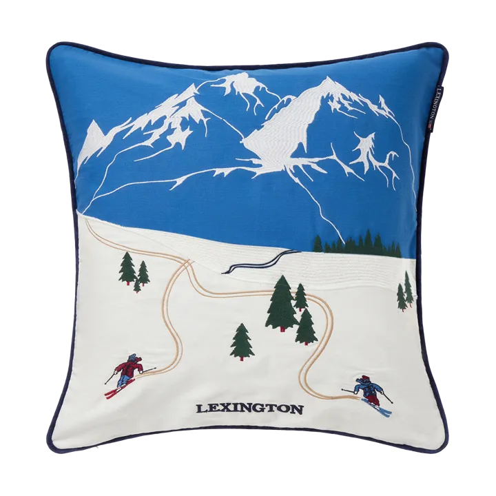 Down hill eco. cotton twill cushion cover 50x50 cm - Blue-White - Lexington